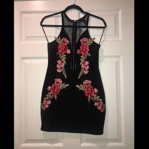 Black & Floral Mini Dress